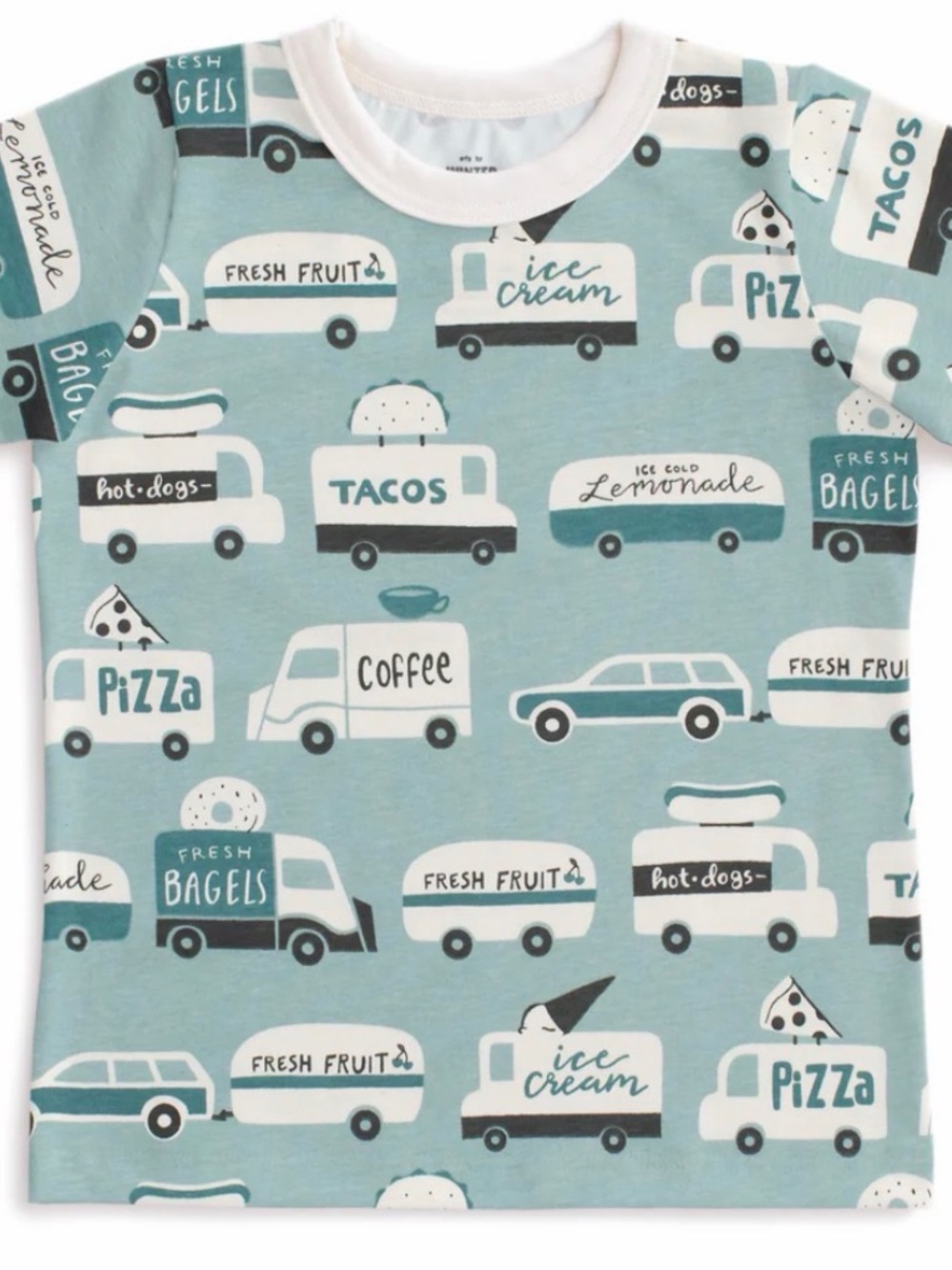 Winter Water Factory Kids Organic Short Sleeve Tee Food Truck Print Size 6